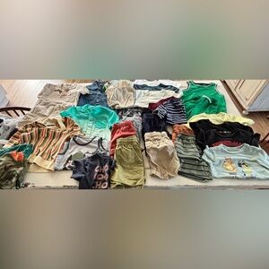 4T Boys 33 Piece Clothing Bundle Summer/Spring Shirts & Shorts